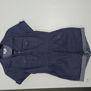 Unique Vintage Navy Short Sleeve Jumpsuit